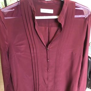 Sandro burgundy blouse
